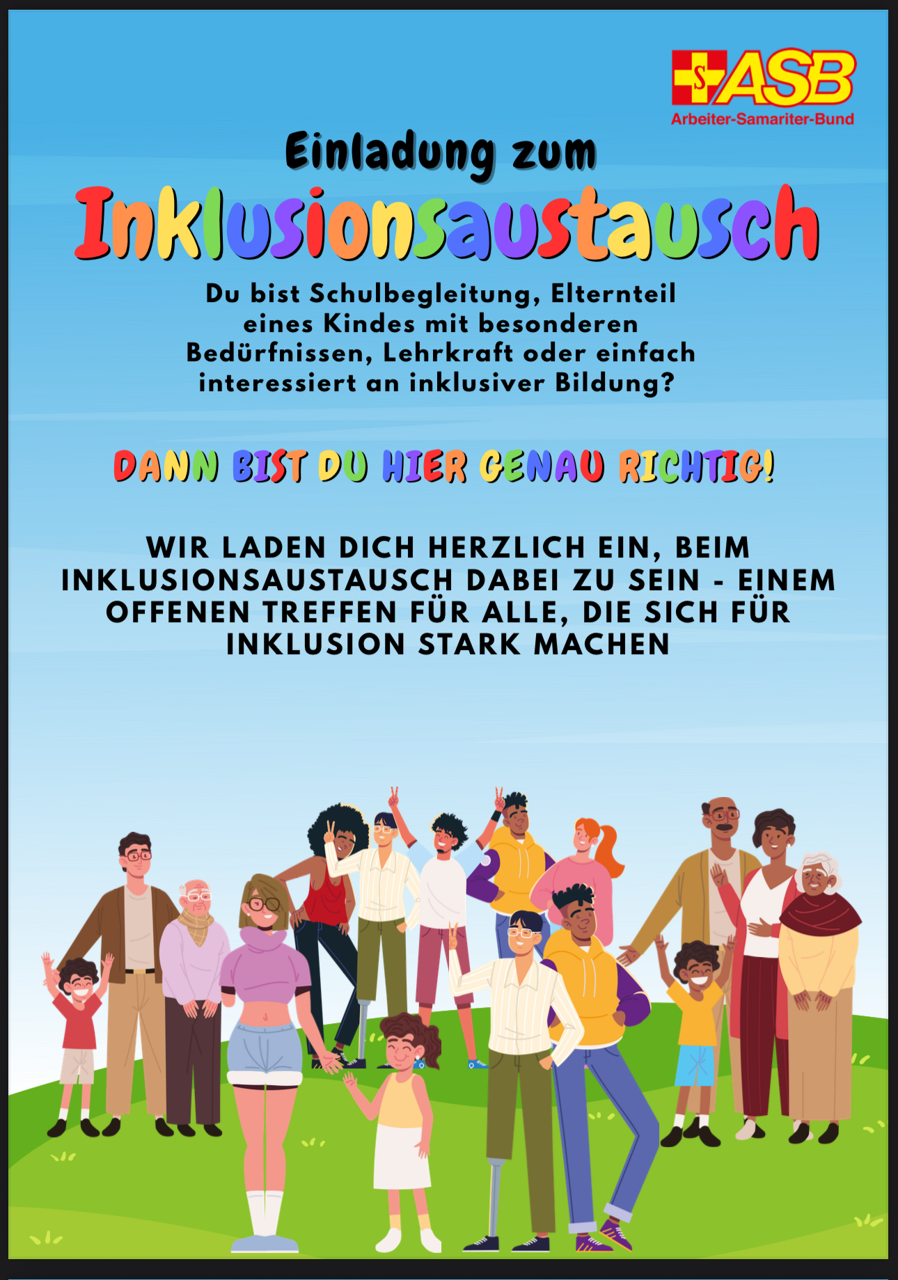 Einladung zum ersten Inklusionsaustausch beim ASB Diepholz am 14.09.2025